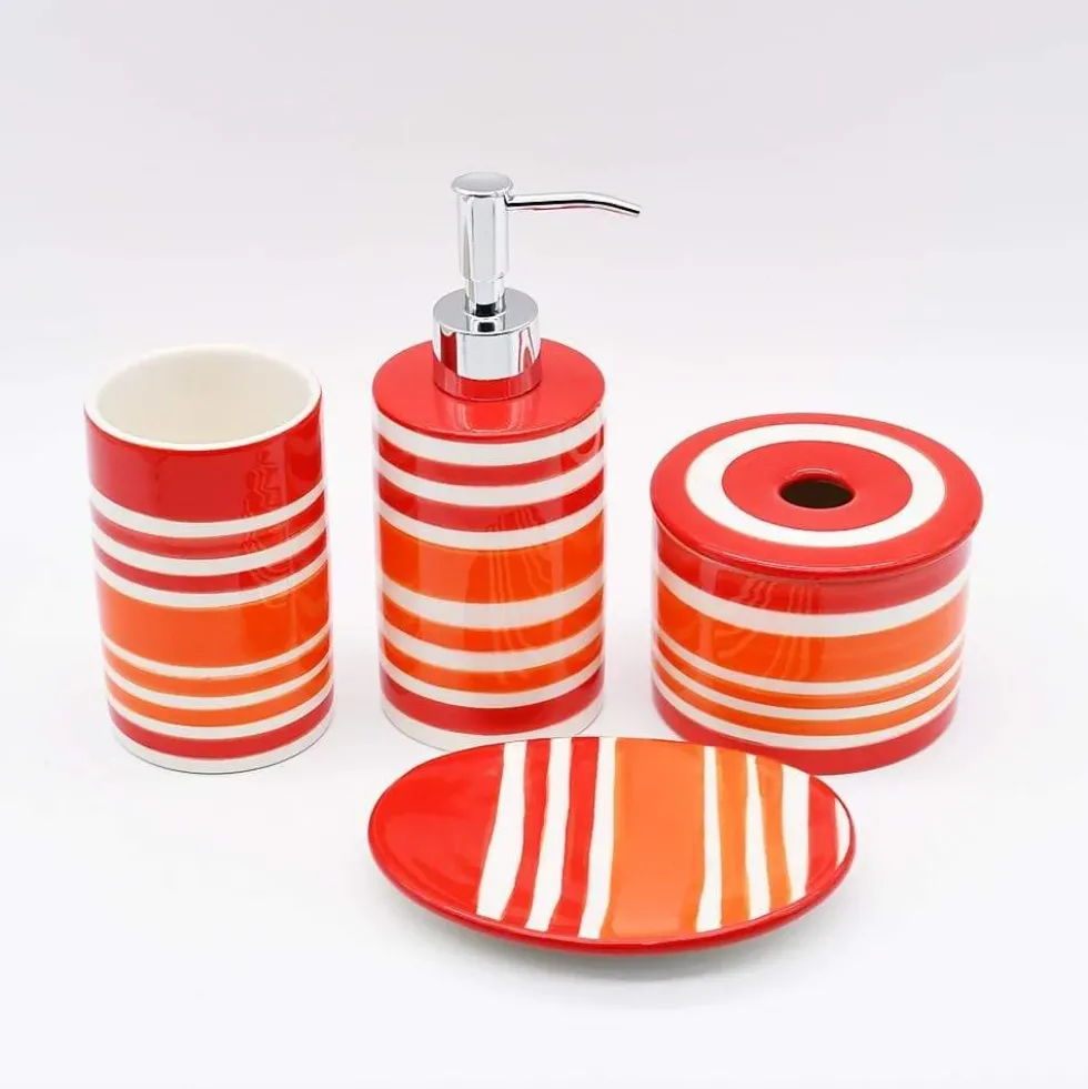 Distributeur de savon en céramique - Rouge