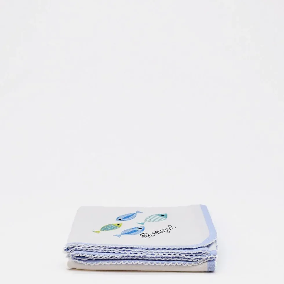 Doudou en coton "Sardinhas" - Bleu