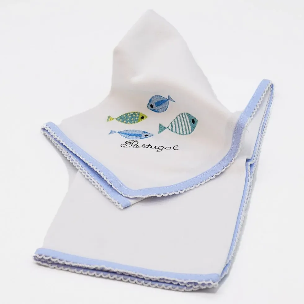 Doudou en coton "Sardinhas" - Bleu