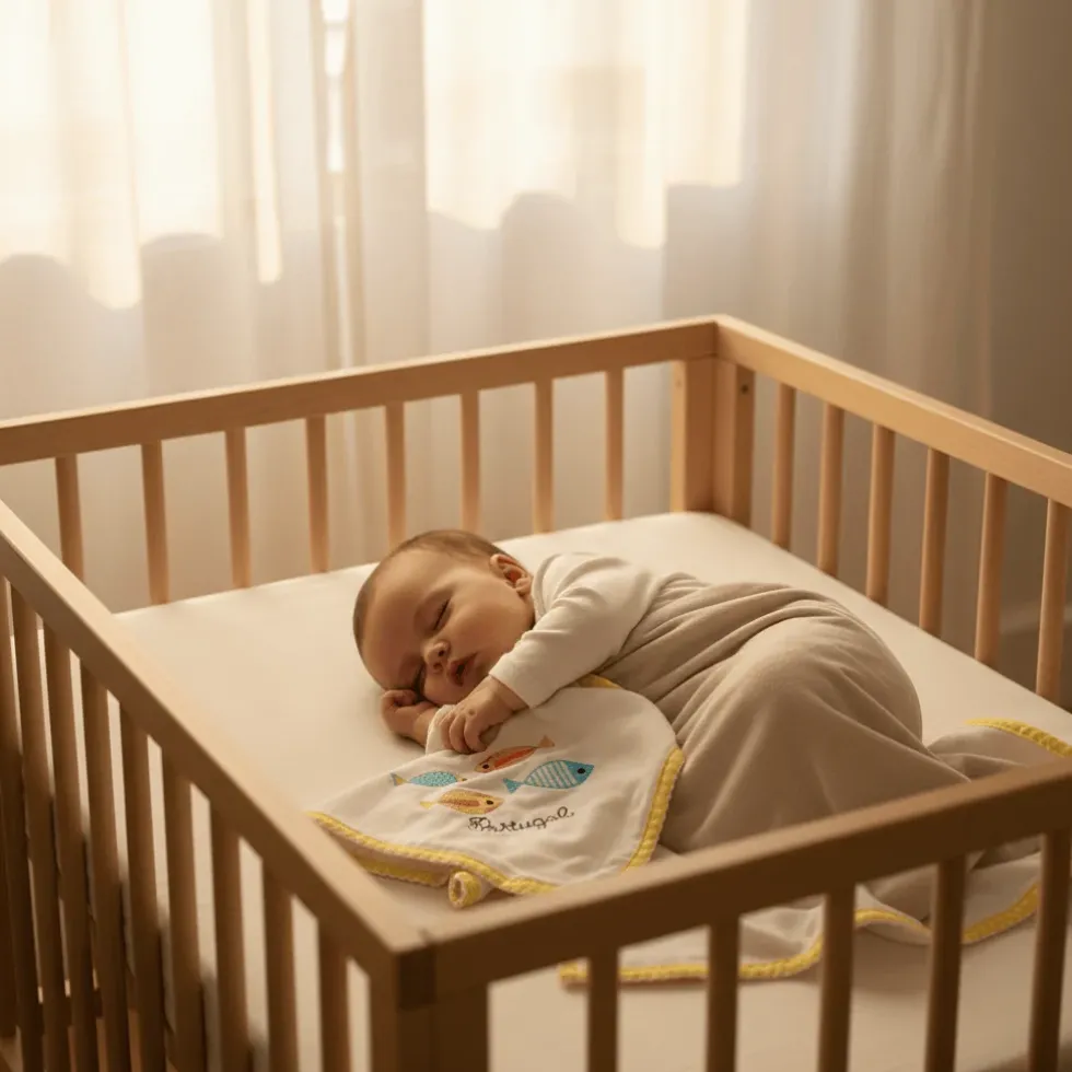 Doudou en coton "Sardinhas" - Jaune