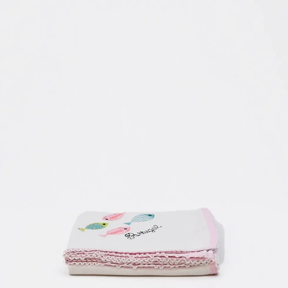 Doudou en coton "Sardinhas" - Rose