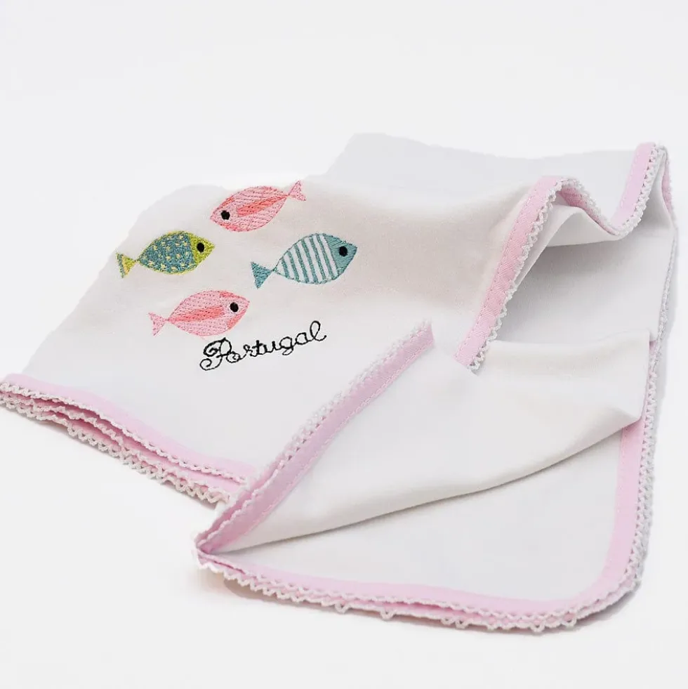 Doudou en coton "Sardinhas" - Rose