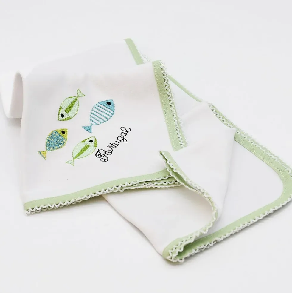 Doudou en coton "Sardinhas" - Vert
