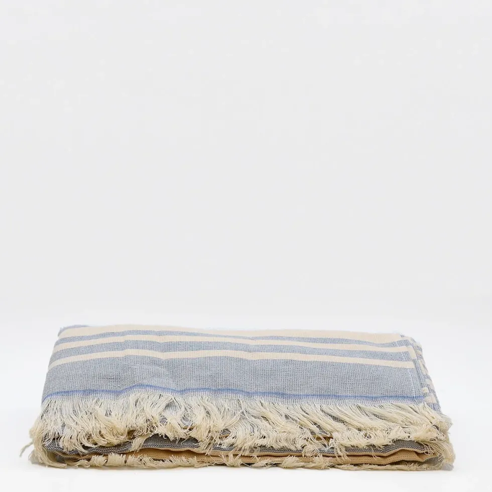 Drap de plage portugais en coton - Bleu