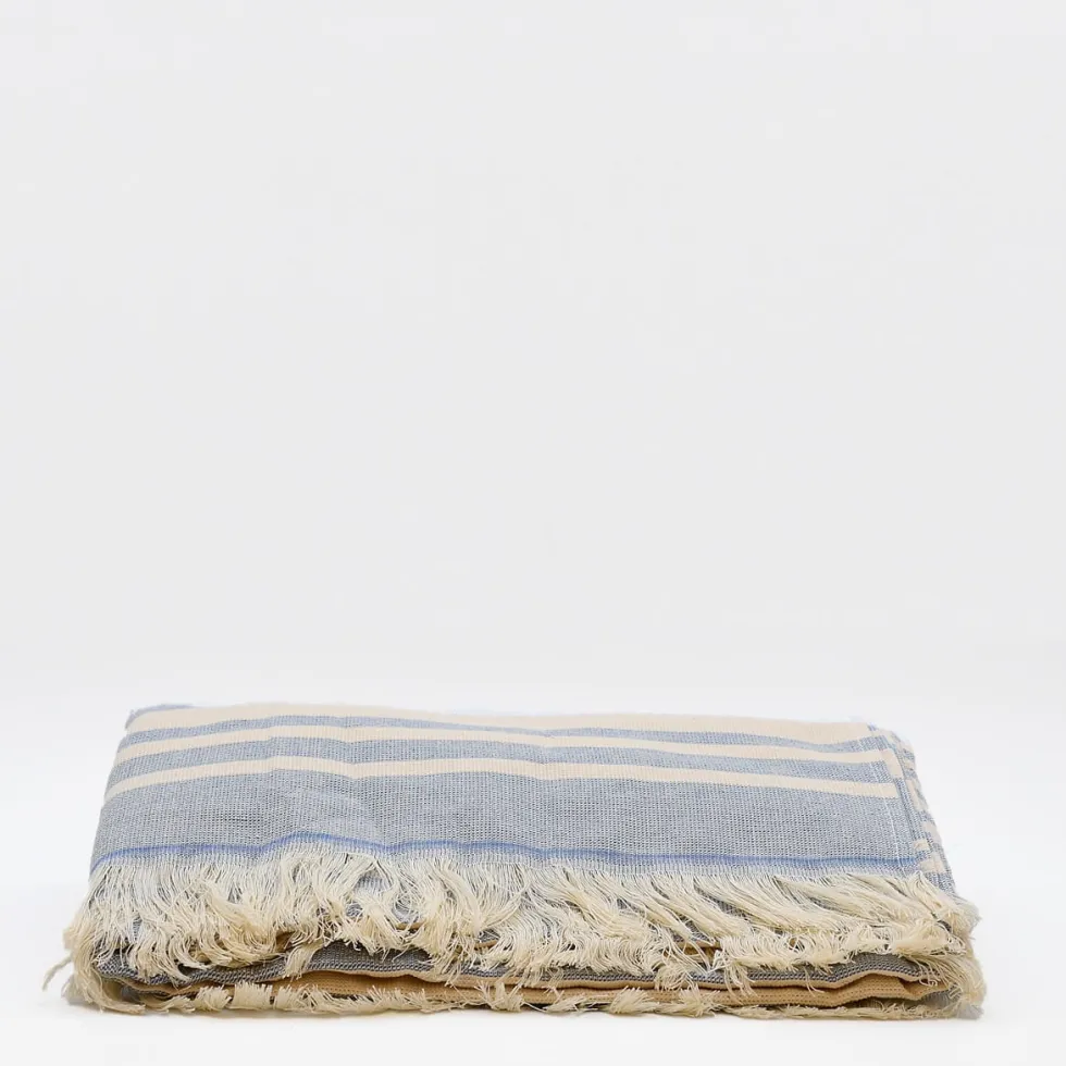Drap de plage portugais en coton - Bleu