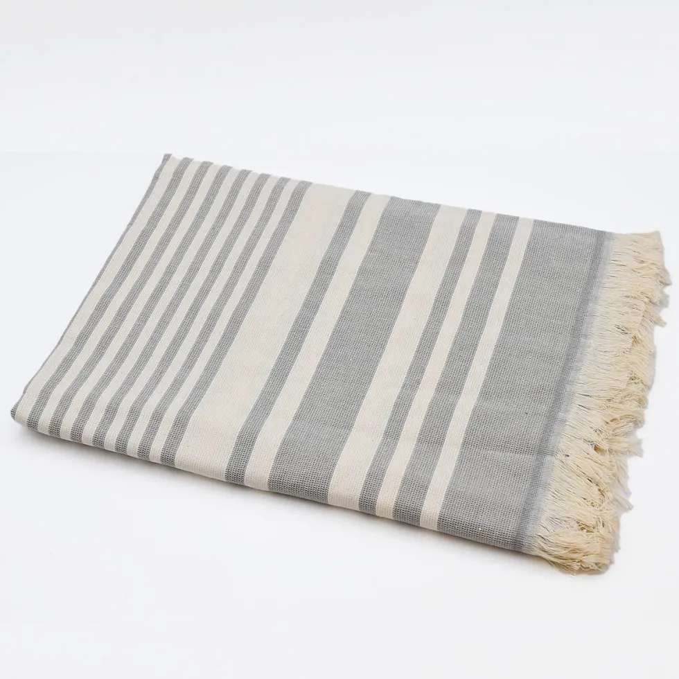 Drap de plage portugais en coton - Gris
