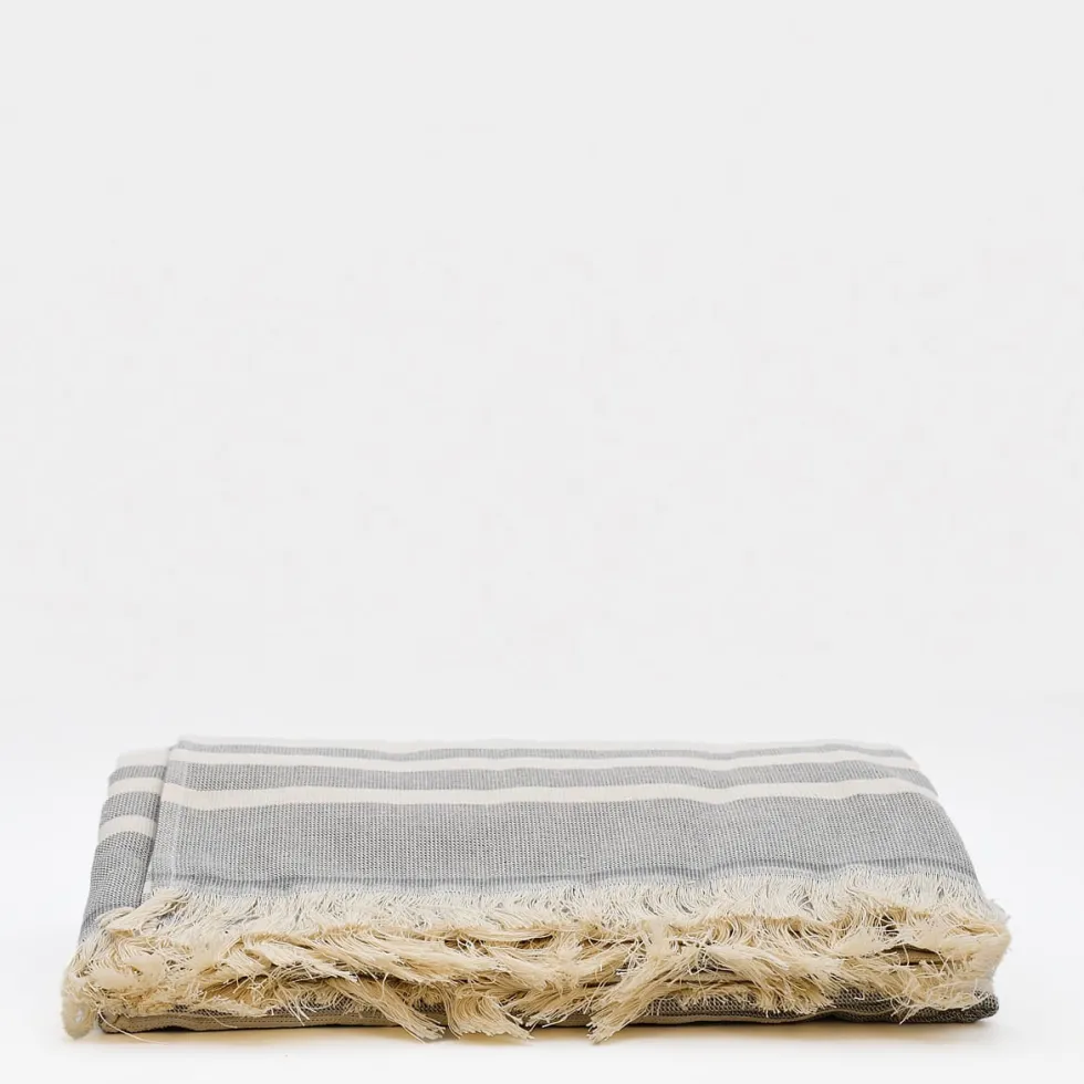 Drap de plage portugais en coton - Gris