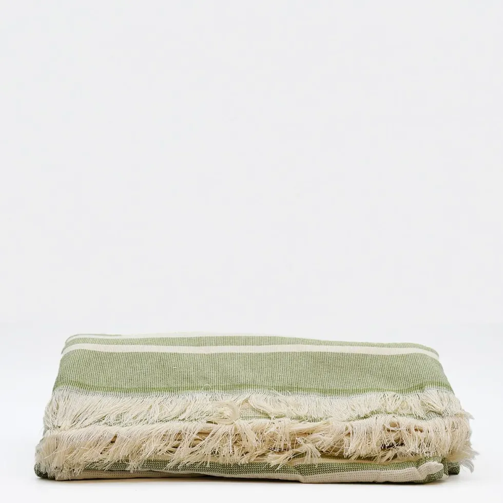 Drap de plage portugais en coton - Vert