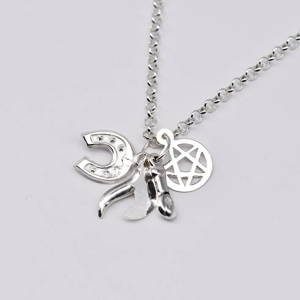 Ensemble de 5 charms Porte-Bonheur en argent
