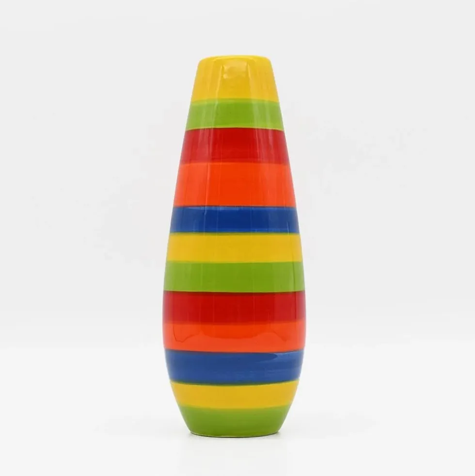 Ensemble de 3 vases rayés multicolores