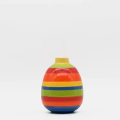Ensemble de 3 vases rayés multicolores