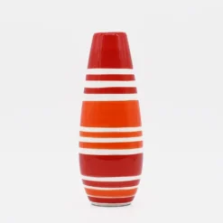 Ensemble de 3 vases rayés rouges