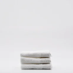 Essuie-mains blancs à parements brodés - Lot de 3