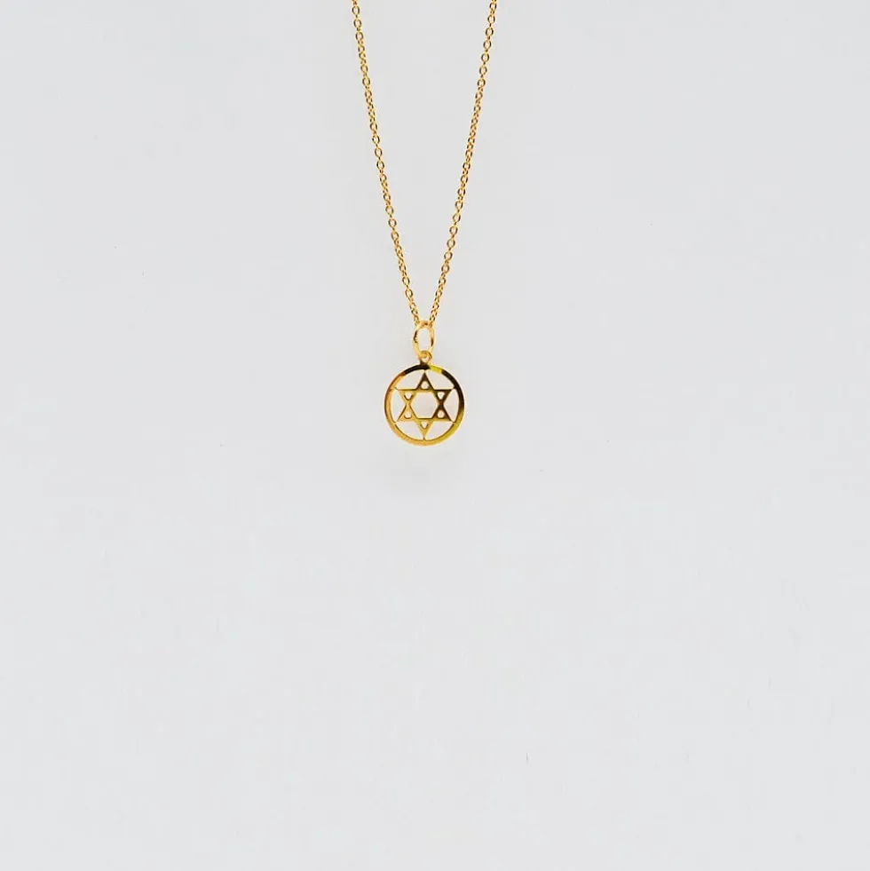 Estrela de David I Charm en argent doré