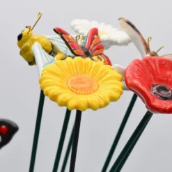 Fleurs et papillons artificiels en céramique