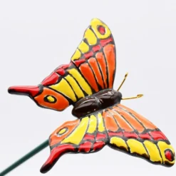 Fleurs et papillons artificiels en céramique