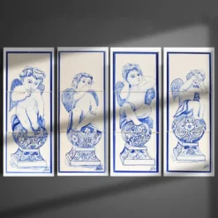 Fresque d'azulejos "Anjo Barroco"- 4 modèles