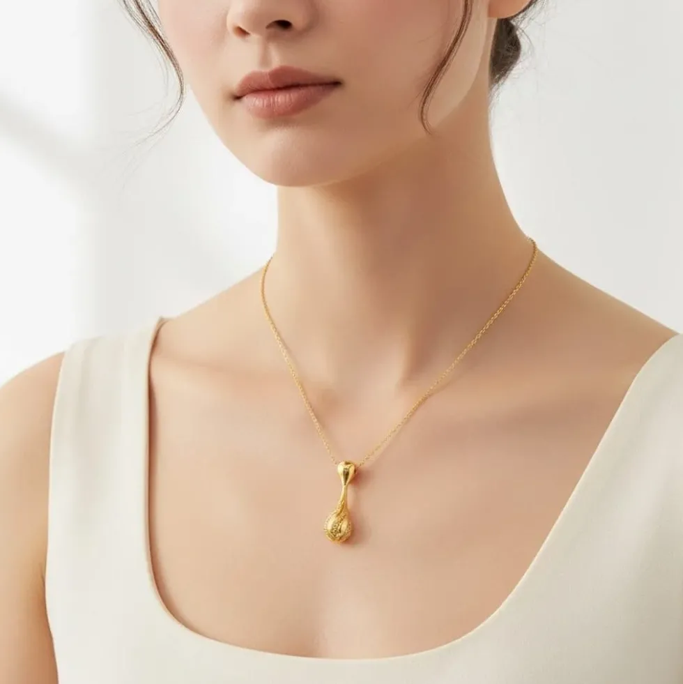 Gota de Luz I Collier en argent doré