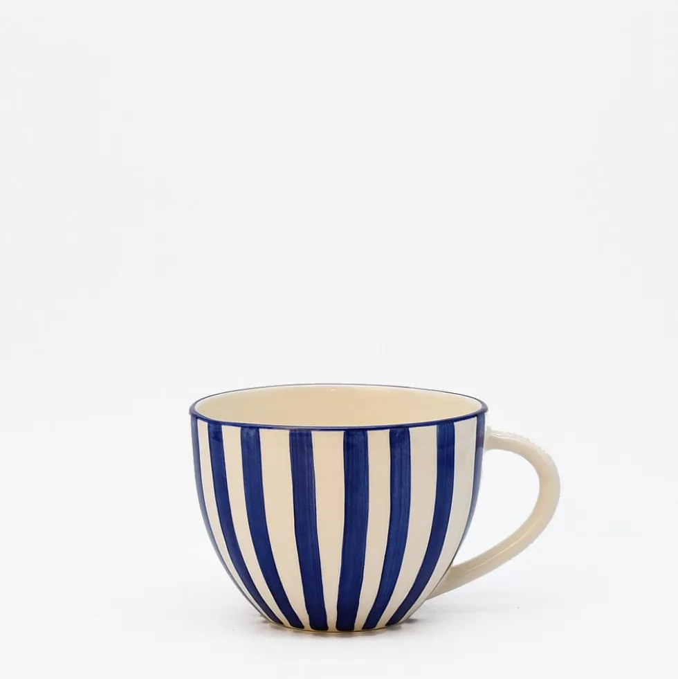Grande tasse rayée "Costa Nova Mar" - Bleue