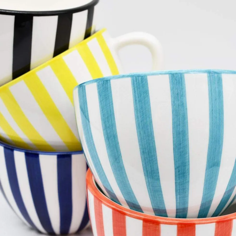 Grande tasse rayée "Costa Nova Mar" - Rouge