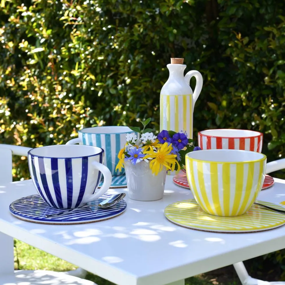 Grande tasse rayée "Costa Nova Mar" - Jaune