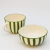 Grande tasse rayée "Costa Nova Mar" - Verte