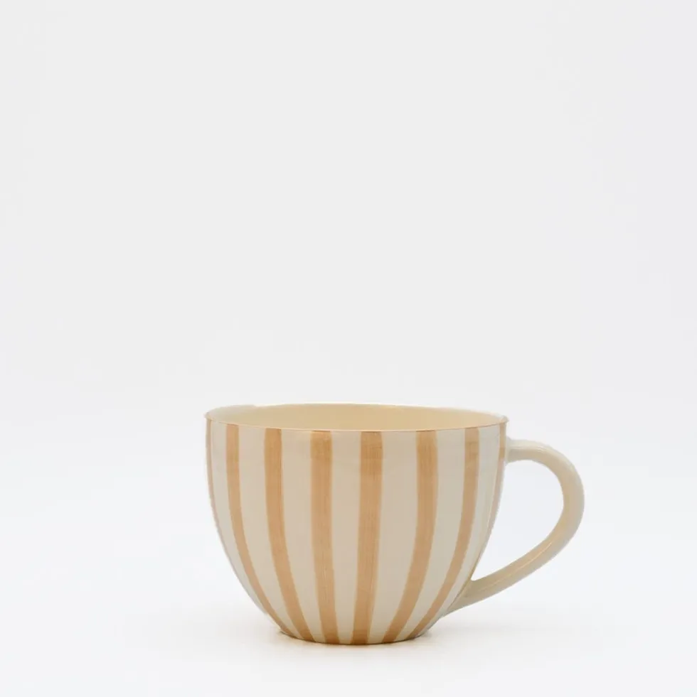 Grande tasse rayée "Costa Nova Mar" - Moka