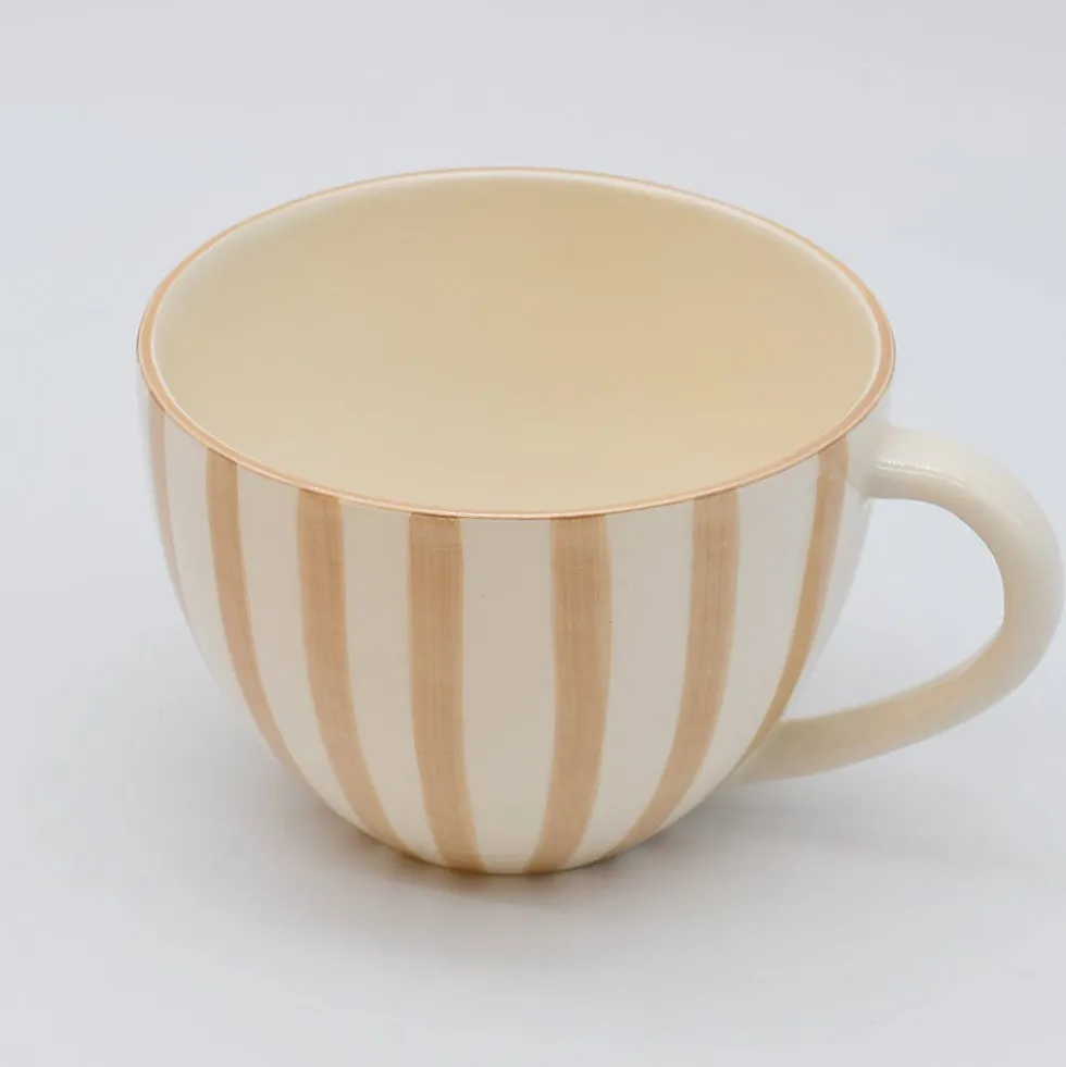Grande tasse rayée "Costa Nova Mar" - Moka