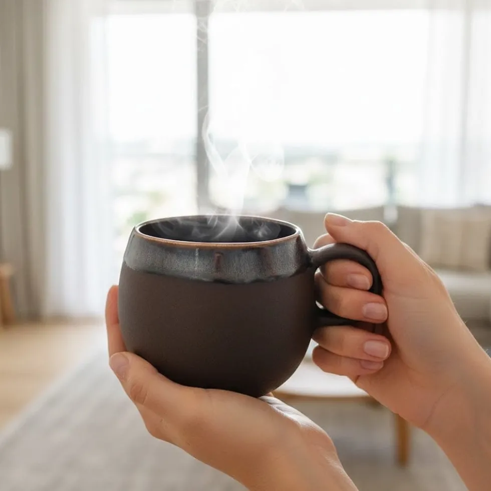 Grand mug en grès "Café"