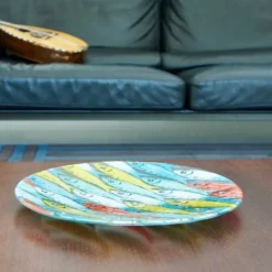 Grand plat en verre fusionné
