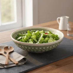 Grand saladier "Renda" vert - 25cm