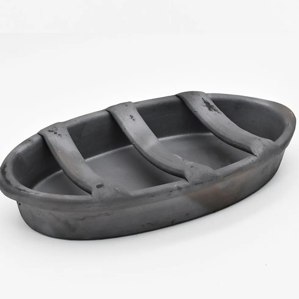 Grille Chouriço en terre cuite noire de Bisalhães - 24cm