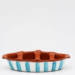 Grille Chouriço rayé "Costa Nova Mar" - Turquoise