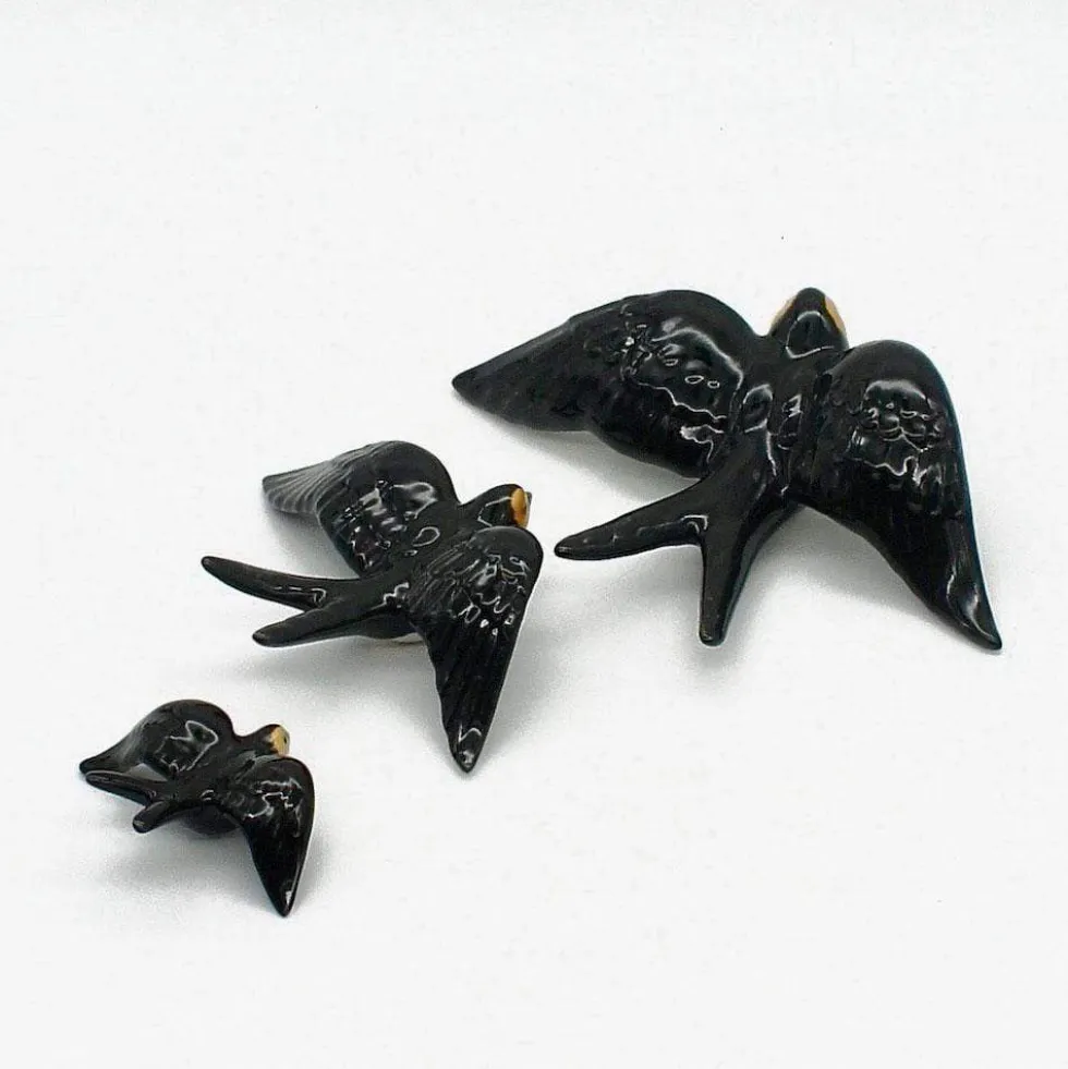 Hirondelle de Caldas da Rainha en céramique noire