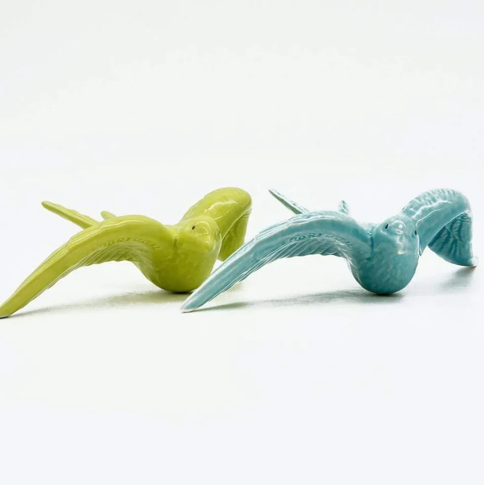 Hirondelle de Caldas da Rainha en céramique turquoise