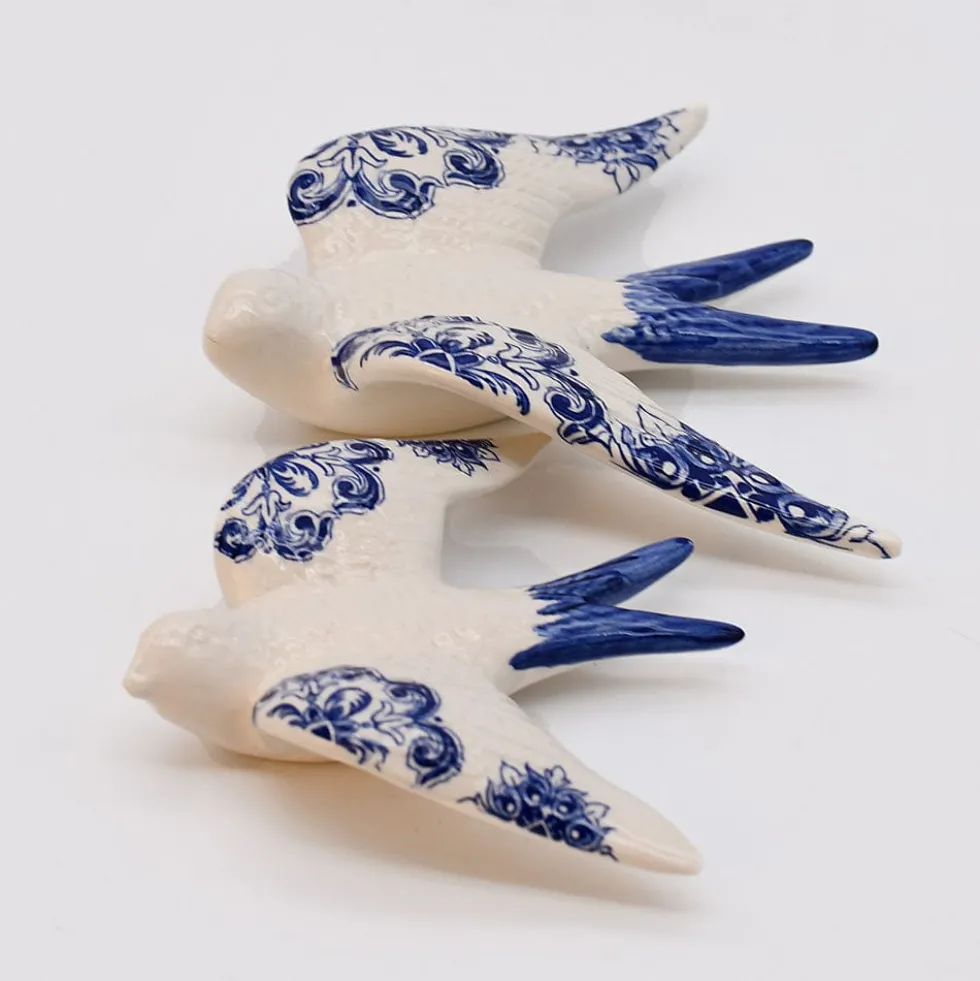 Hirondelle en céramique "Azulejos" - Bleu