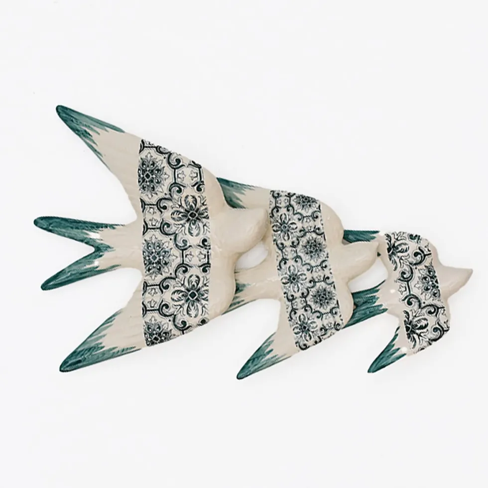 Hirondelle en céramique "Azulejos" - Vert