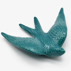 Hirondelle en céramique - Bleu canard