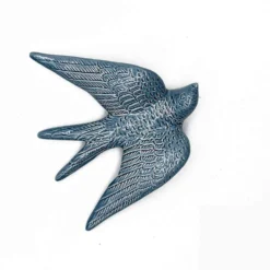 Hirondelle en céramique - Bleu moyen