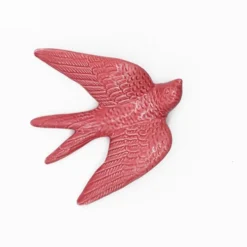 Hirondelle en céramique - Vieux rose