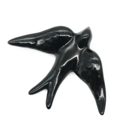Hirondelle lisse en céramique noire