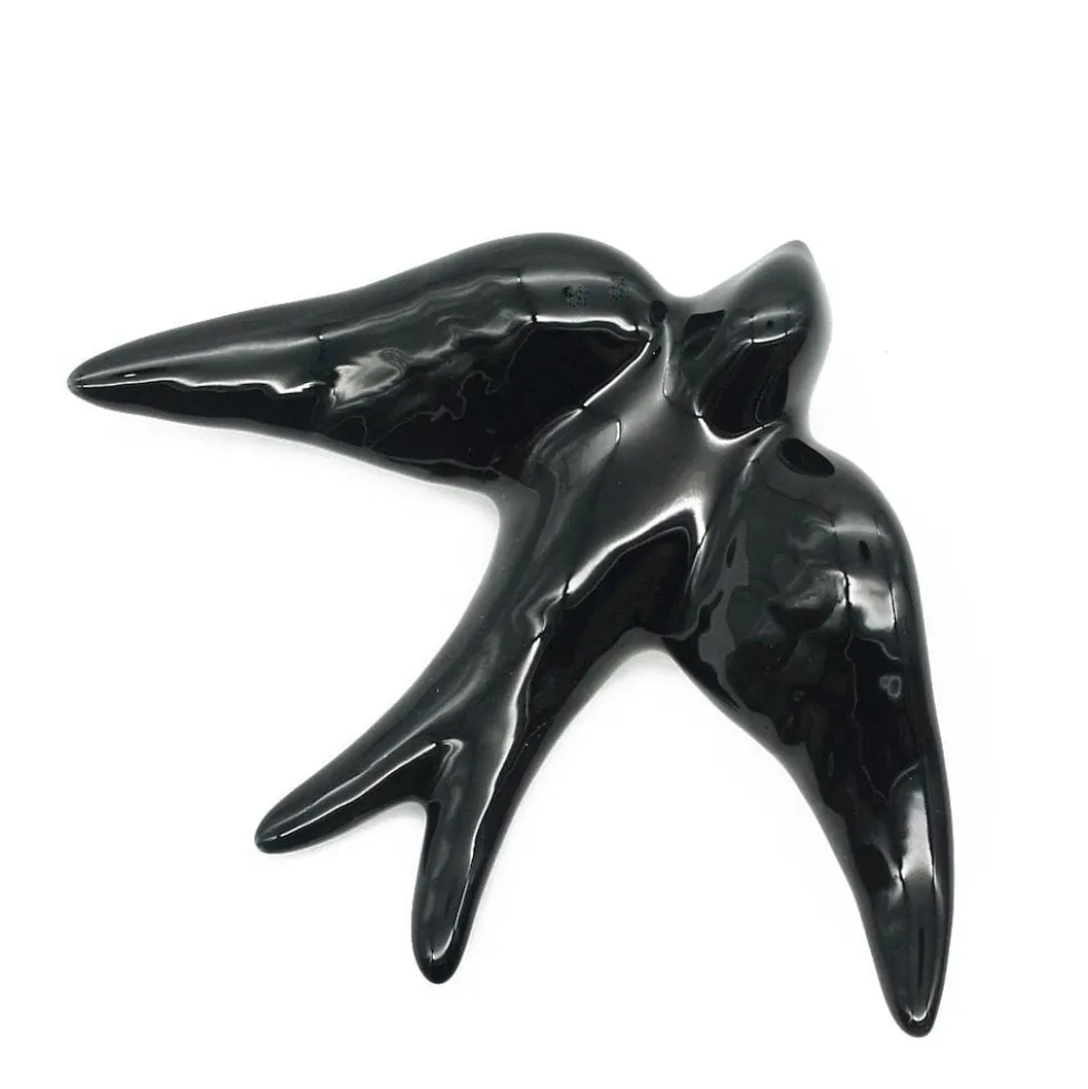Hirondelle lisse en céramique noire