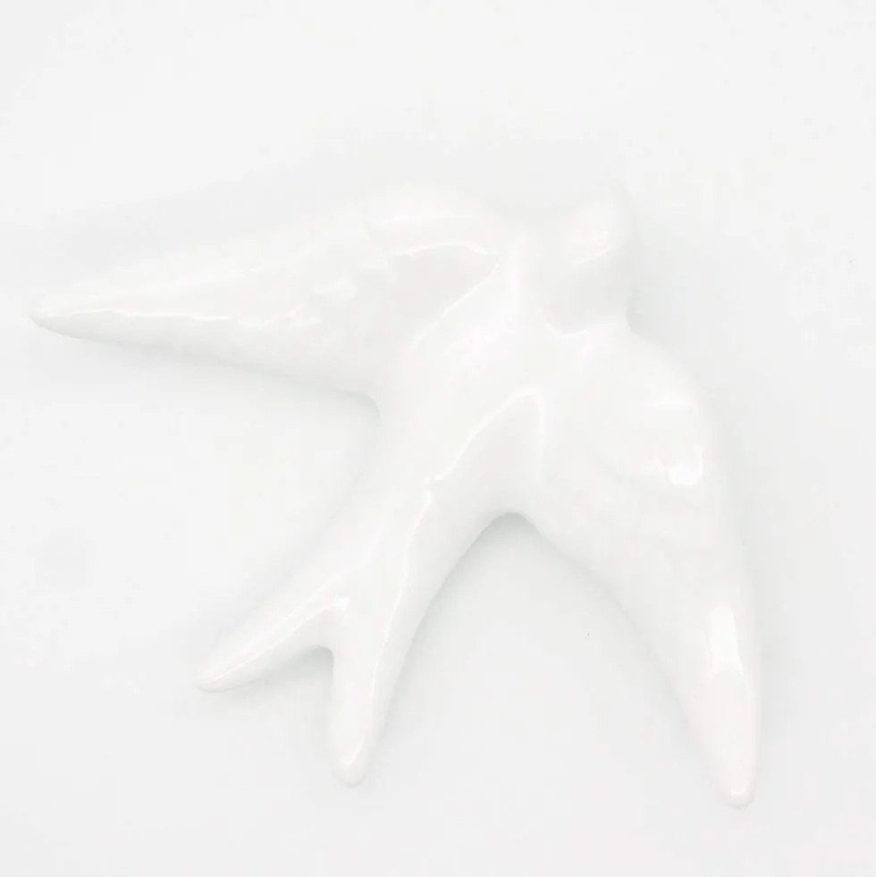 Hirondelle lisse en céramique blanche