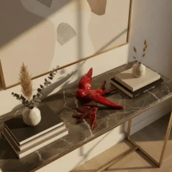 Hirondelle stylisée en céramique - Rouge