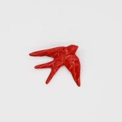 Hirondelle stylisée en céramique - Rouge