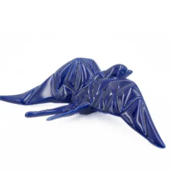 Hirondelle stylisée en céramique - Bleu Cobalt