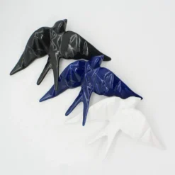 Hirondelle stylisée en céramique - Bleu Cobalt