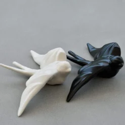 Hirondelle stylisée en céramique - Noir mat