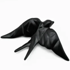 Hirondelle stylisée en céramique - Noir mat