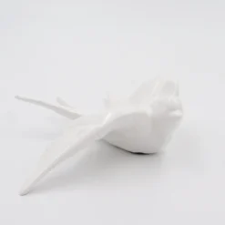 Hirondelle stylisée en céramique - Blanc
